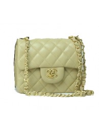 Hot Chanel mini Classic Flap Bag Apricot Leather 1115 Gold Chain HY2384io40
