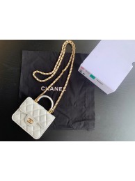 Hot CHANEL Top Handle Micro Mini Wallet On Chain AP2200 White HY460cT87