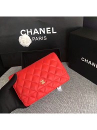 Hot Chanel WOC Flap Bag Red Original Sheepskin Leather 33814 Glod HY13600cT87