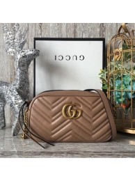 Hot Gucci GG Marmont Matelasse mini Bag 448065 Apricot HY46Nm85