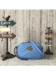 Hot Gucci GG Marmont Matelasse Mini Shoulder Bag 448065A Blue HY20900cT87
