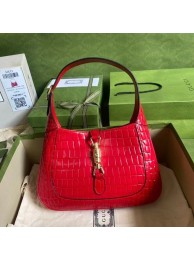 Hot Gucci Jackie 1961 crocodile small shoulder bag 636709 red HY3745cT87