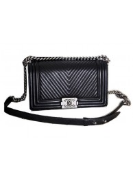 Hot Le Boy Chanel Flap Shoulder Bag Original Leather CF67086 Black HY4110cT87