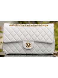 Hot Replica Chanel 2.55 Series Flap Bag White Sheepskin Leather A37586 Gold HY21589wR89