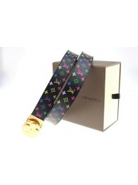 Hot Replica Louis Vuitton Monogram Multicolore Belt LV2052 Black Gold HY16479wR89