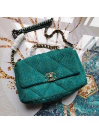 Imitation 1:1 CHANEL 19 Flap Bag AS1161 green HY2683LT32