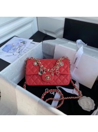 Imitation 1:1 Chanel flap bag Lambskin & Gold-Tone Metal AS2326 red HY12903LT32