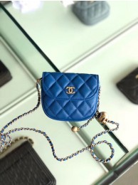 Imitation 1:1 Chanel Sheepskin Original Leather Pocket AP1461 blue HY15458LT32
