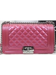 Imitation AAA Boy Chanel Flap Bag Original Pearly Patent Leather A67025 Rose HY9138kf15