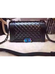 Imitation AAA Boy Chanel Flap Shoulder Bag Original Leather A67086 Black HY10233kf15