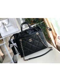 Imitation AAA Chanel Classic Sheepskin Leather Shopping bag AS0985 black HY24673RP55