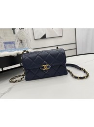 Imitation AAA Chanel Flap Lambskin Shoulder Bag AS2556 dark blue HY6583kf15