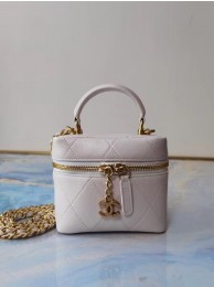 Imitation AAA Chanel Lambskin Crystal Calfskin & Gold-Tone Metal AS1889 white HY24468kf15