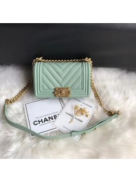 Imitation AAA Chanel Leboy Original Caviar leather Shoulder Bag A67085 Light green gold chain HY6058RP55