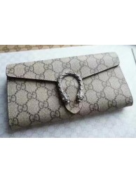 Imitation AAA Gucci Dionysus GG Supreme Chain Wallet 404140 Grey HY14818RP55