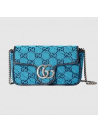 Imitation AAA Gucci GG Marmont Multicolor super mini bag 476433 Light blue HY13153kf15