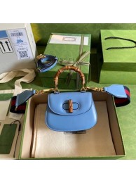 Imitation AAA Gucci Mini top handle bag with Bamboo 686864 Blue HY18628kf15