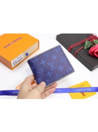 Imitation AAA Louis Vuitton Split Monogram Canvas Wallet M62239 blue HY22278kf15