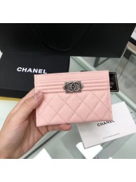 Imitation BOY CHANEL Card Holder A84431 pink HY11080KV93