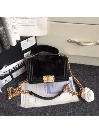 Imitation BOY CHANEL Flap Bag with Handle Orylag Calfskin & Gold-Tone Metal A94805 black HY4973Tm92