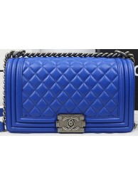 Imitation Boy Chanel Flap Bags Original Sheepskin Leather A67025 Blue HY17428RC38