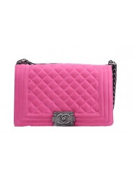 Imitation Boy Chanel Flap Shoulder Bag in Suede Leather A6016 Pink HY8006sJ18