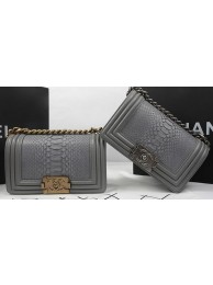 Imitation Boy Chanel mini Flap Bag Original Python Leather A67085 Grey HY4948AI36