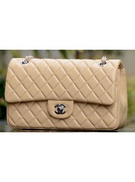 Imitation Chanel 2.55 Series Flap Bag Apricot Sheepskin Leather A37586 Silver HY8382SU58
