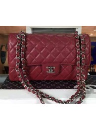 Imitation Chanel 2.55 Series Flap Bag Burgundy Cannage Pattern Leather CF8024 Silver HY10813Tm92