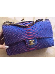 Imitation Chanel 2.55 Series Flap Bags RoyalBlue Original Python Leather A1112SA Gold HY13116sJ18