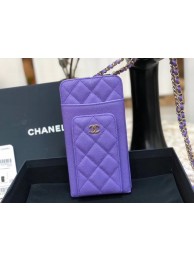 Imitation Chanel Calfskin Chain Card packet & Gold-Tone Metal AP0990 Lavender HY7685Za30