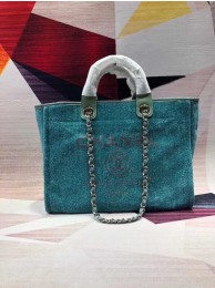 Imitation Chanel Canvas Shoulder Shopping Bag A2369 Green HY14598Ug88