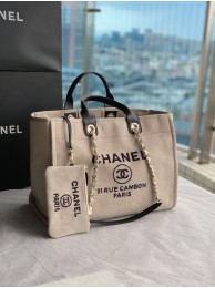 Imitation Chanel Canvas Tote Shopping Bag B66941 Beige HY25418Xr29