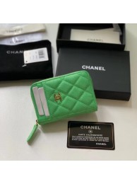 Imitation Chanel card holder Calfskin AP1650 green HY12100Nj42