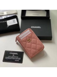 Imitation Chanel card holder Calfskin AP1650 pink HY15558Tm92