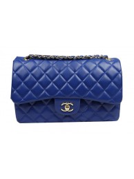 Imitation Chanel Classic Flap Bag Blue Original Leather CF1113 Gold HY25939lH78