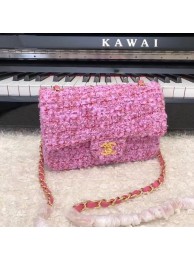 Imitation Chanel CLASSIC HANDBAG A01116 Dark Pink& gold HY6625Nj42