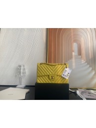 Imitation Chanel classic handbag Lambskin & gold Metal V01112 yellow HY13717Dl40