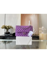 Imitation Chanel classic handbag Lambskin&silver Metal 01112 purple HY470EY79