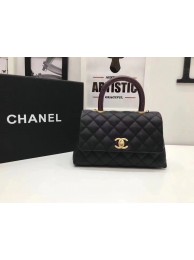 Imitation Chanel Classic Top Handle Bag black Cannage Pattern A92290 Gold HY8063uq94