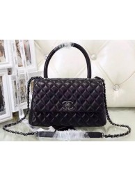 Imitation Chanel Classic Top Handle Bag Sheepskin Leather A92991 Black HY23958Xr29