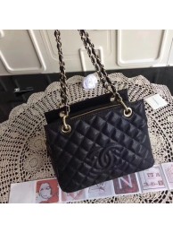 Imitation Chanel Coco Cocoon Leather Bag A18004 Black HY203AI36