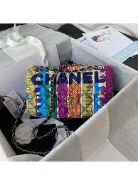 Imitation Chanel Colored letters Flap bag AS2897 Rainbow Print HY6990Nj42