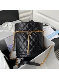 Imitation Chanel Drawstring Bag & Gold Metal AS3117 black HY26684SU87
