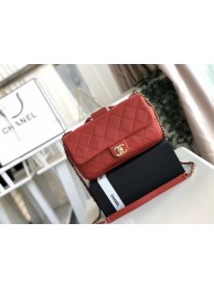 Imitation Chanel flap bag Lambskin & Gold Metal AS1358 red HY24697Oz49