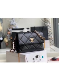 Imitation Chanel flap bag Lambskin & Gold-Tone Metal AS2299 black HY25218uq94