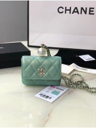 Imitation Chanel flap coin purse with chain AP2119 green HY13861VO34
