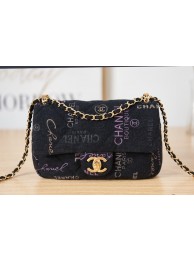 Imitation Chanel Flap denim Shoulder Bag AS3134 black HY13733Tm92