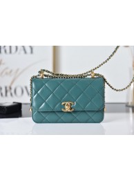 Imitation Chanel Flap Lambskin mini Shoulder Bag AS2615 green HY20317Oz49