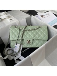 Imitation Chanel Flap Shoulder Bag Grained Calfskin A01112 silver-Tone Metal green HY18978Ug88